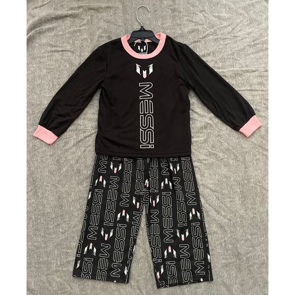Newt Messi Collection Kids Girls Size XS 4-5 Yrs Black Pink Pajama Set - Picture 11 of 11